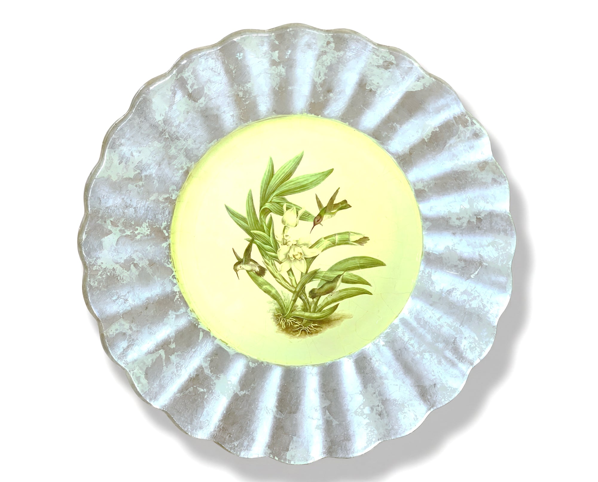 Orchidaceum 15” Fluted Charger Green #1