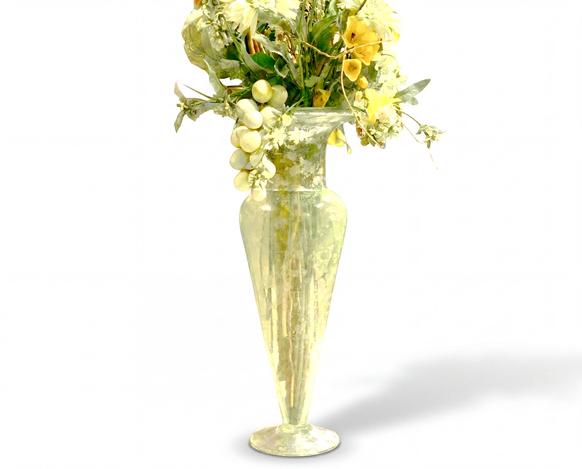 Orchidaceum 21" Emporium Vase — Yellow/Green Orchid · One of a Kind