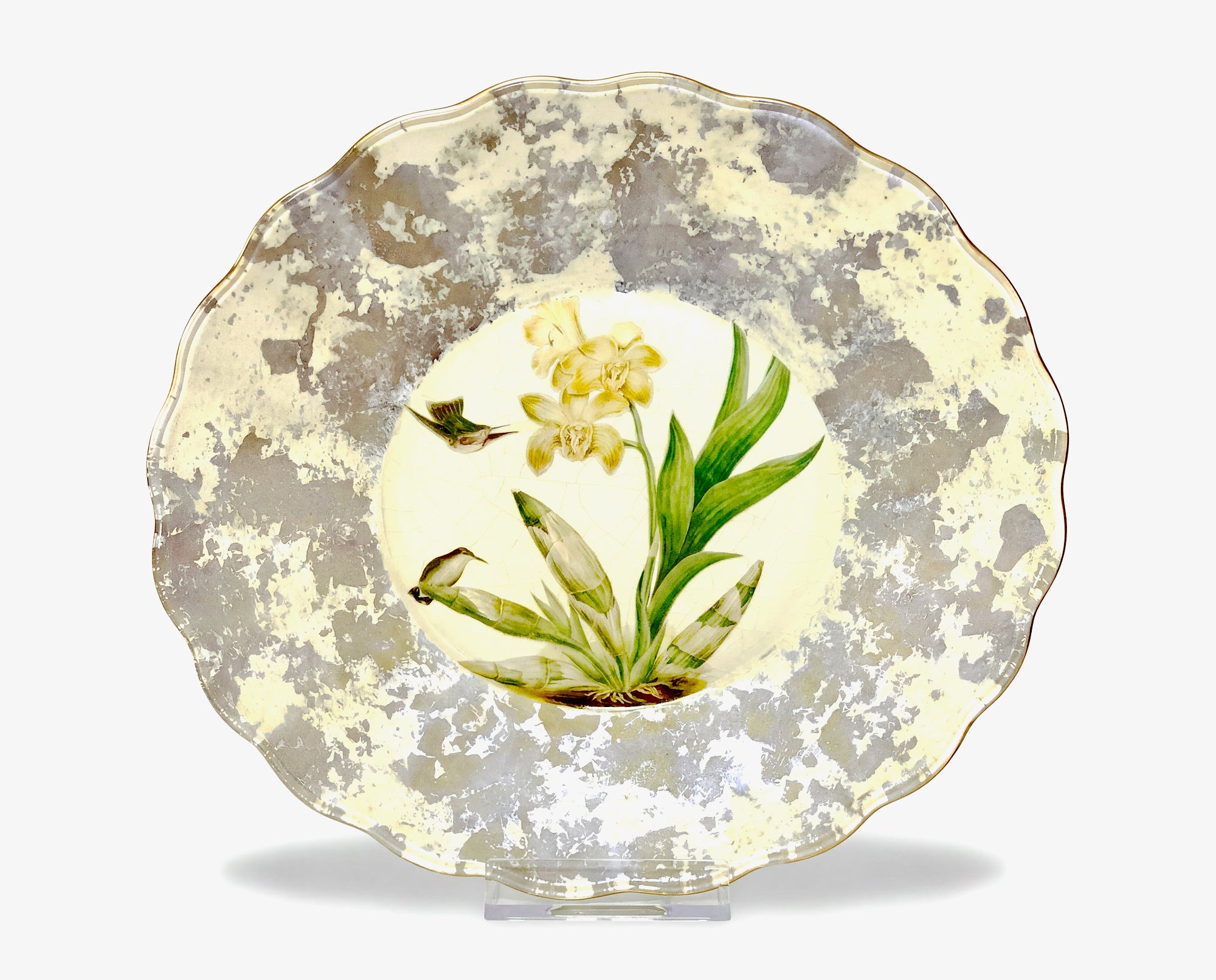 Orchidaceum 9” Fluted Plate Yellow #1