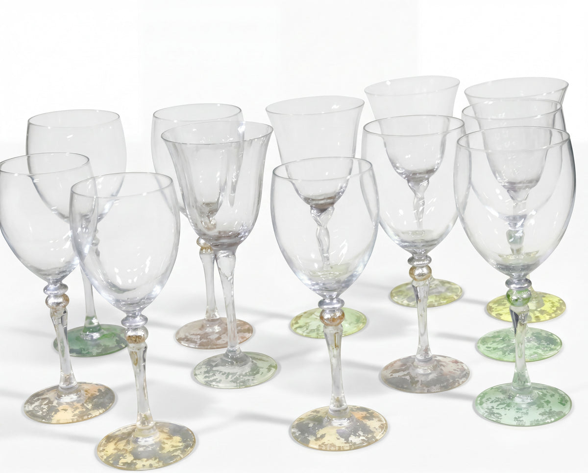 Orchidaceum Crystal Wine &amp; Water Goblets — Assorted Set of 12