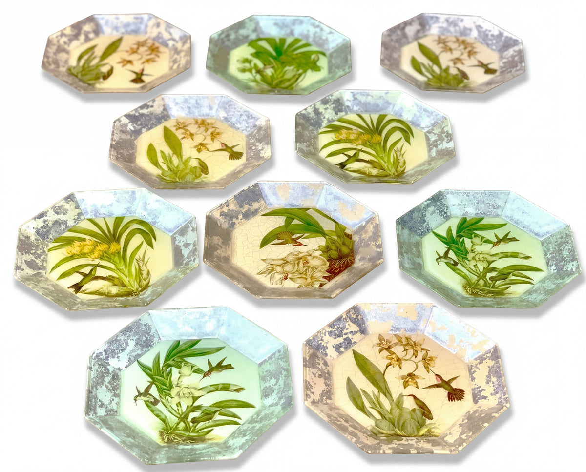 Orchidaceum Tri-Gold™ Assorted — 8” Octagonal Plates · Set of 10