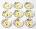 Orchidaceum Tri-Gold™ Blush & Yellow 8” Prototype Luncheon Plates withs 3" Bdr. — Set of 9