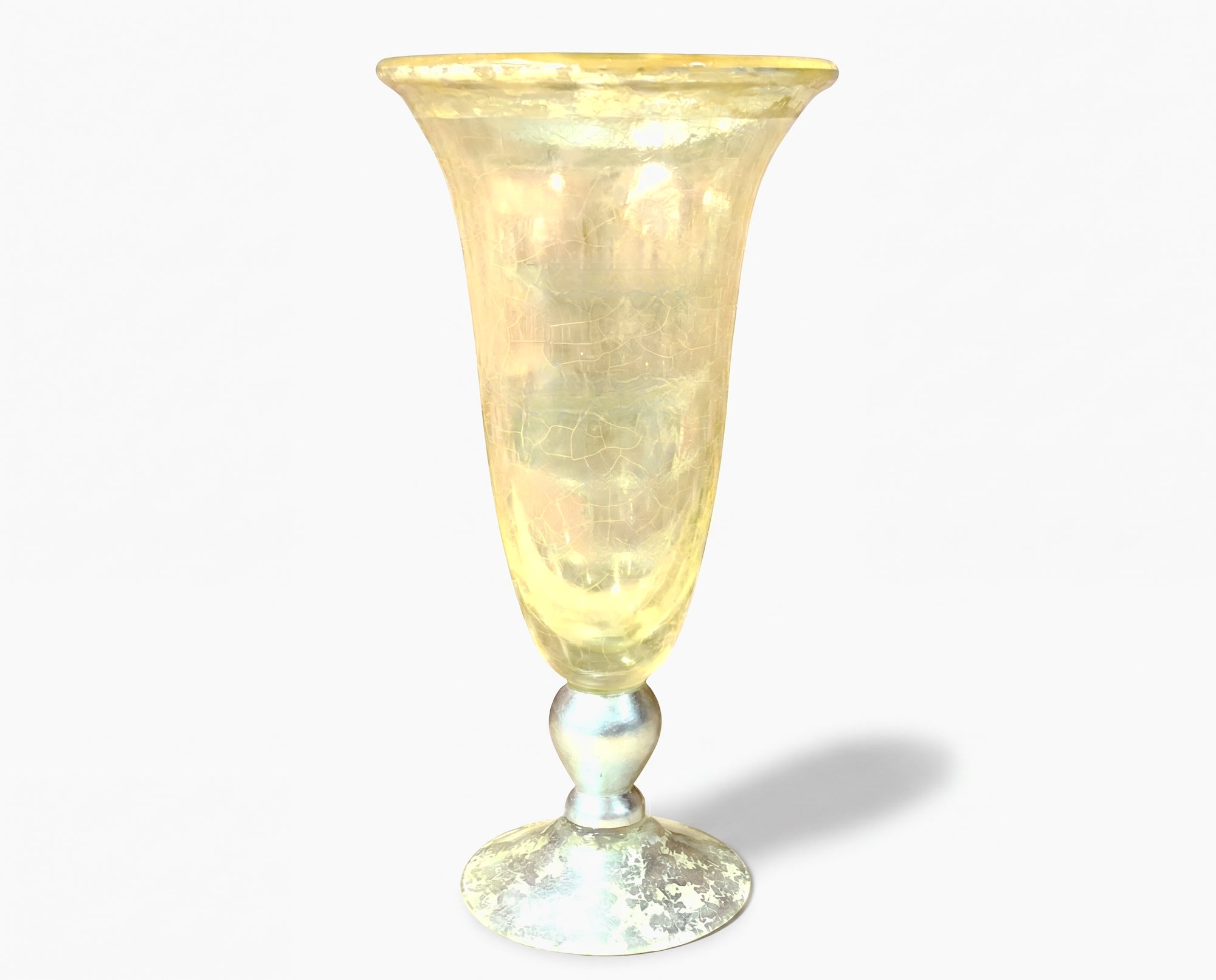 Orchidaceum Footed Crystal Capri Vase — Yellow