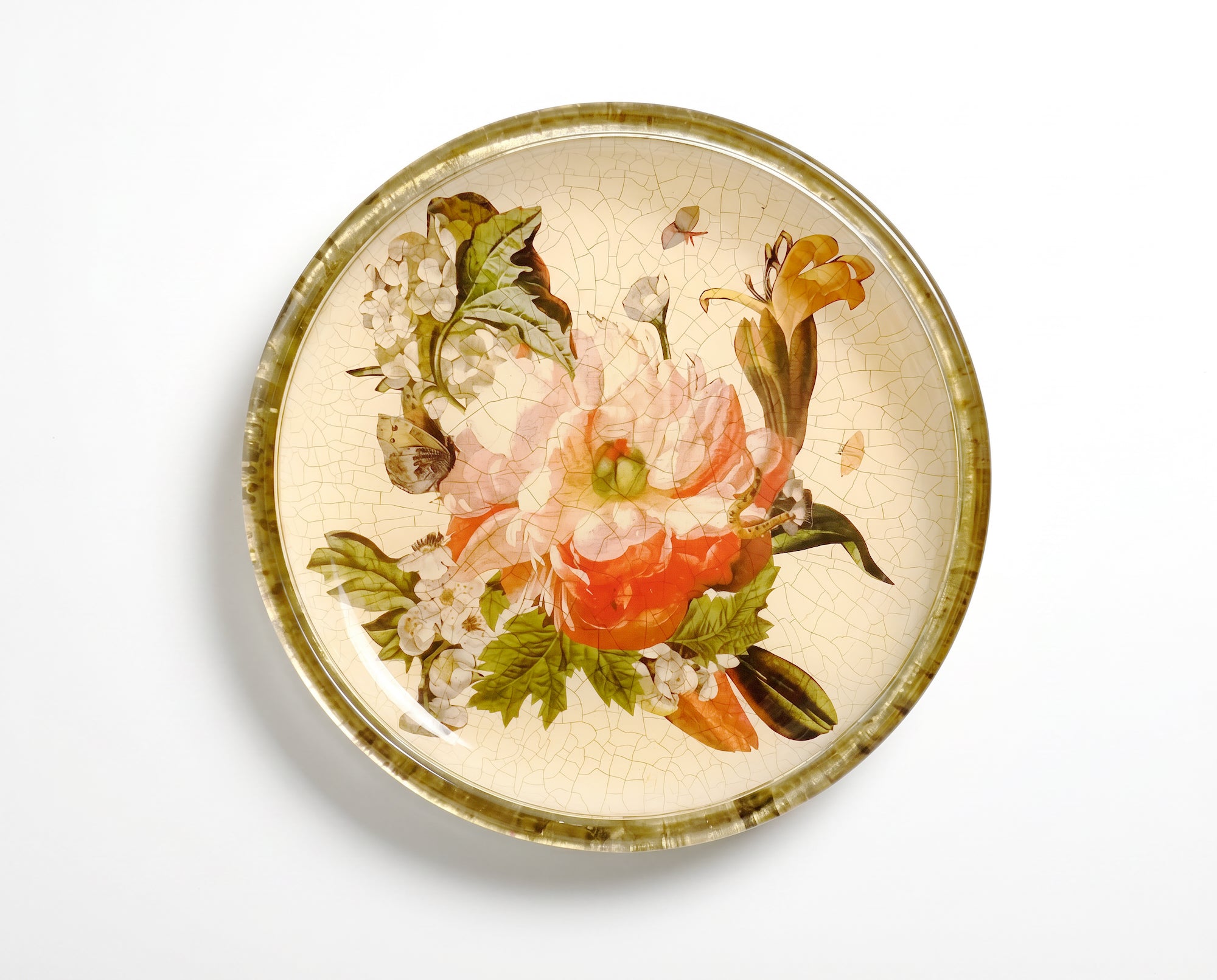 Red Lepi 11” Rolled Gold Dinner Plate