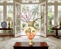 Red Lepidoptera 15" Urn Vase