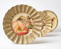 Red Lepidoptera 15" Fluted Gold Charger