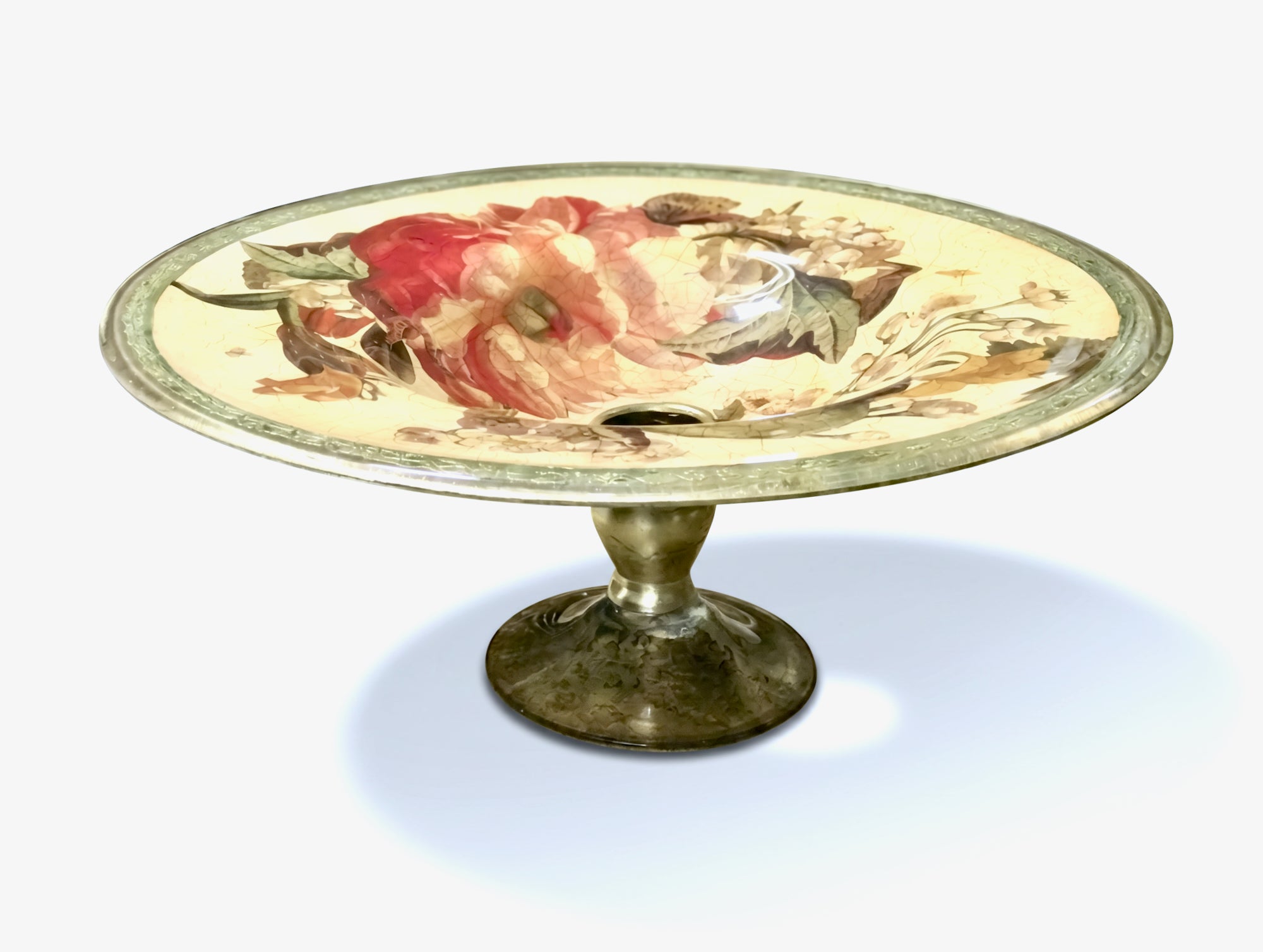 Red Lepidoptera Footed 16' Capri Bowl
