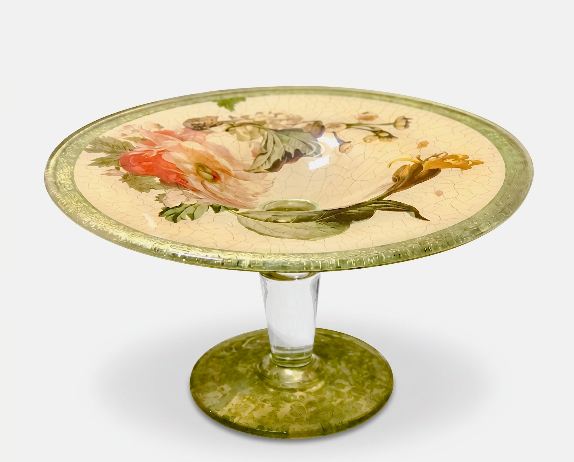 Red Lepidoptera Footed Cake Pedestal
