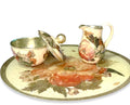 Red Lepidoptera Gold-Lined Creamer & Covered Sugar Bowl SET