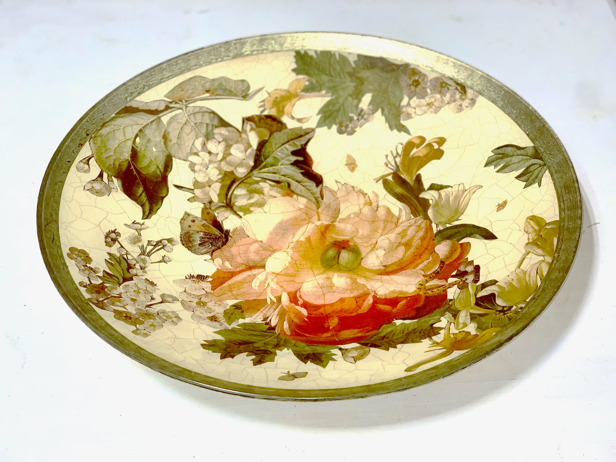 Red Lepidoptera Grand 21" Centerpiece Bowl
