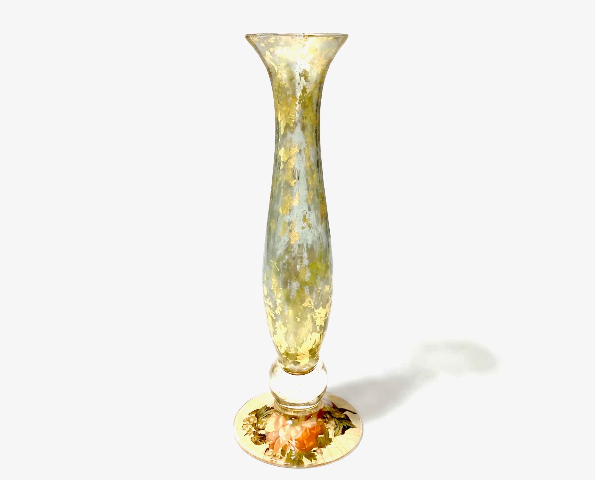 Red Lepidoptera Long Stem Vase