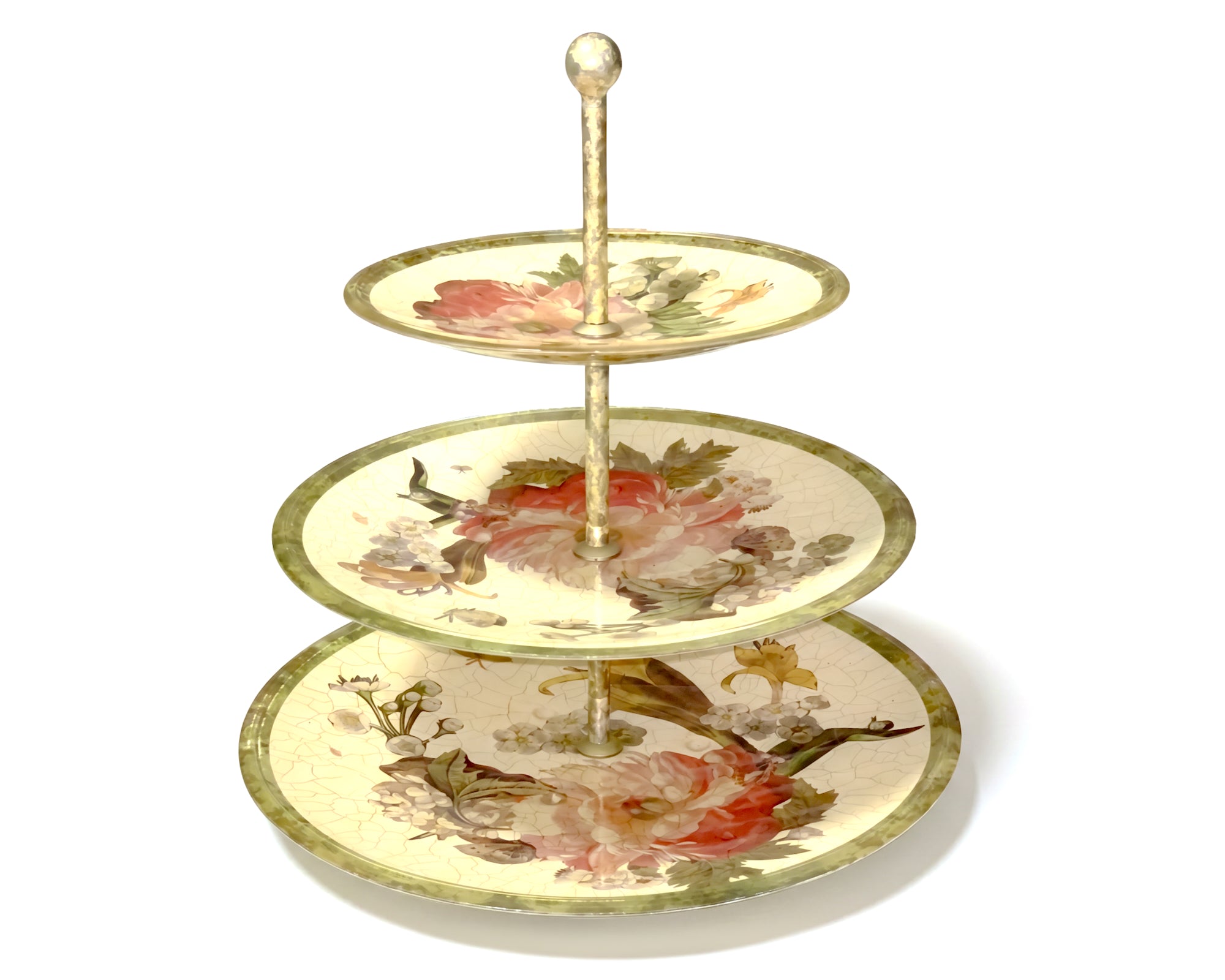 Red Lepidoptera Three-Tier Entertaining Server