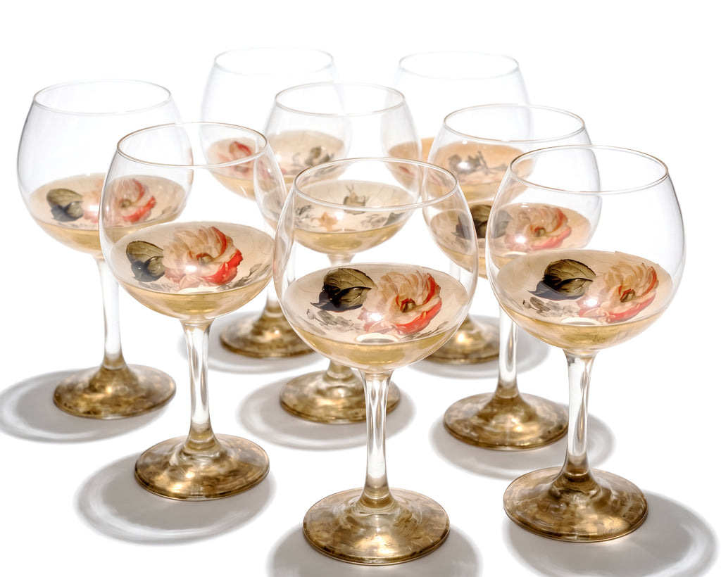 Red Lepidoptera Balloon Goblet