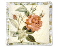 Rosarium  Blood Red China Rose 10” Square Platter