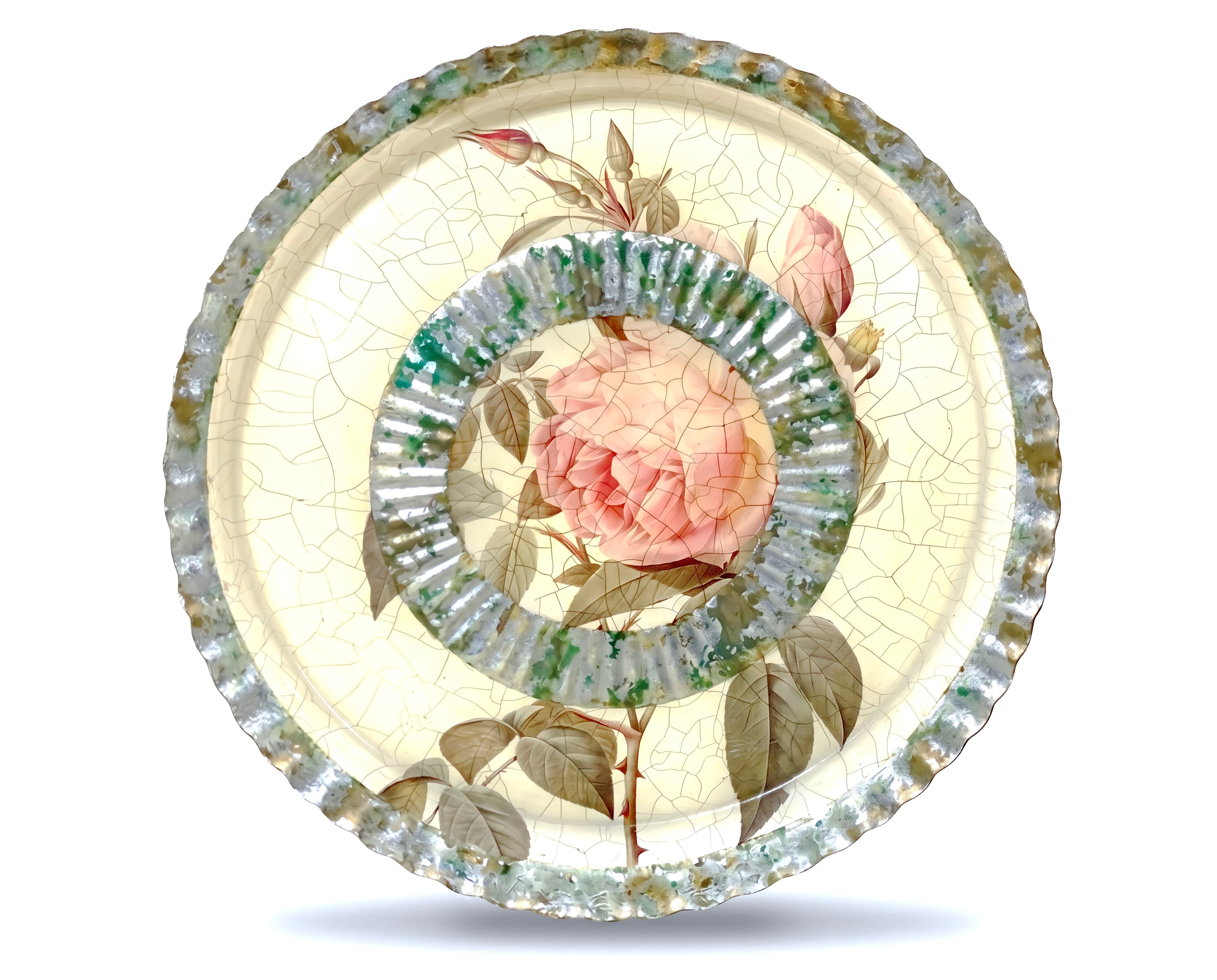 Rosarium 13"Cheese Platter Pink China Rose