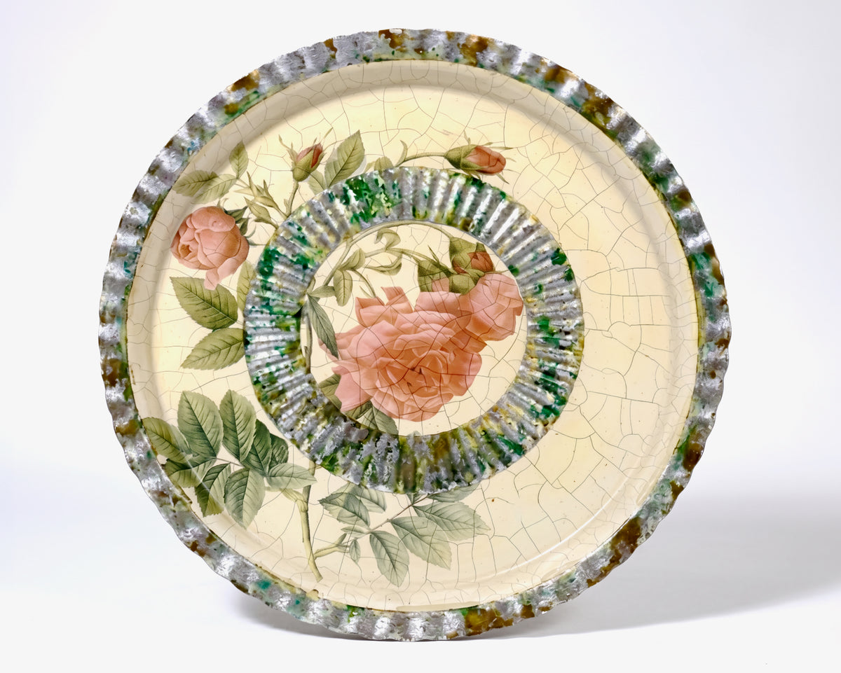 Rosarium 13" Fromage Presentation Platter — Pink Turnip Rose