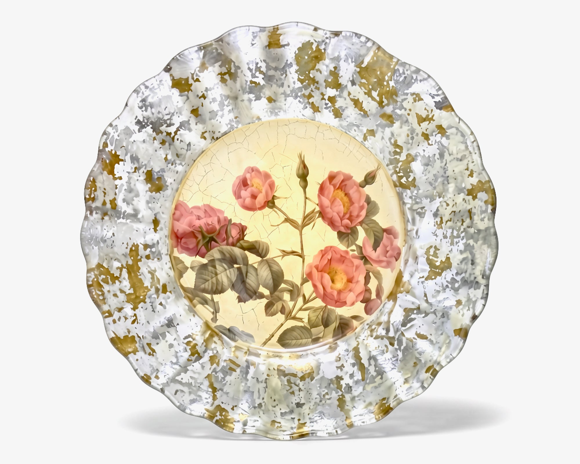 Rosarium 15” Fluted Charger —Mauve Rose