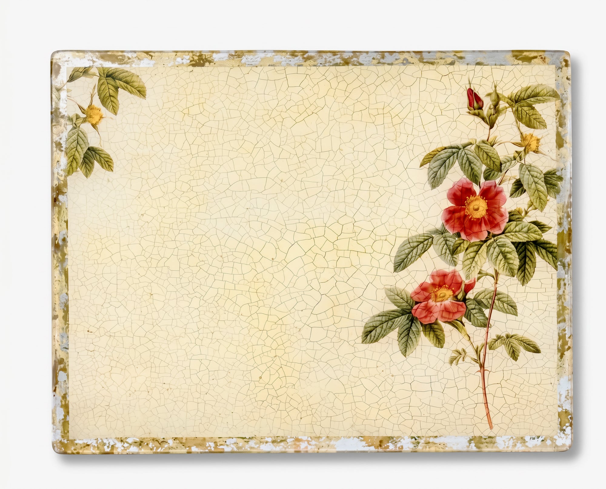 Rosarium 18" Glass Place-Setting & Presentation Board — Scarlet May Rose