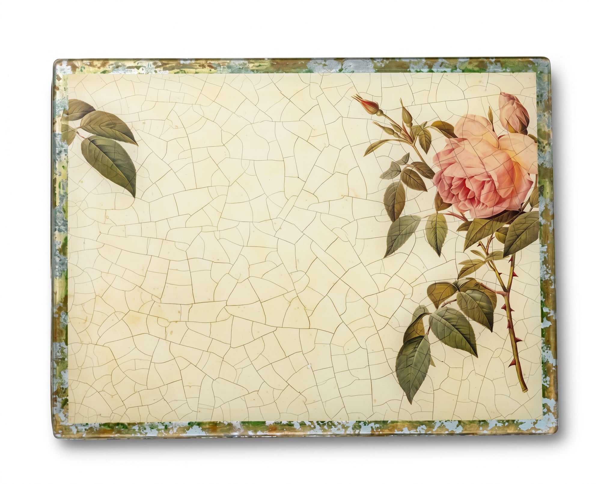 Rosarium 18" Glass Place-Setting & Presentation Board — Pink China Rose