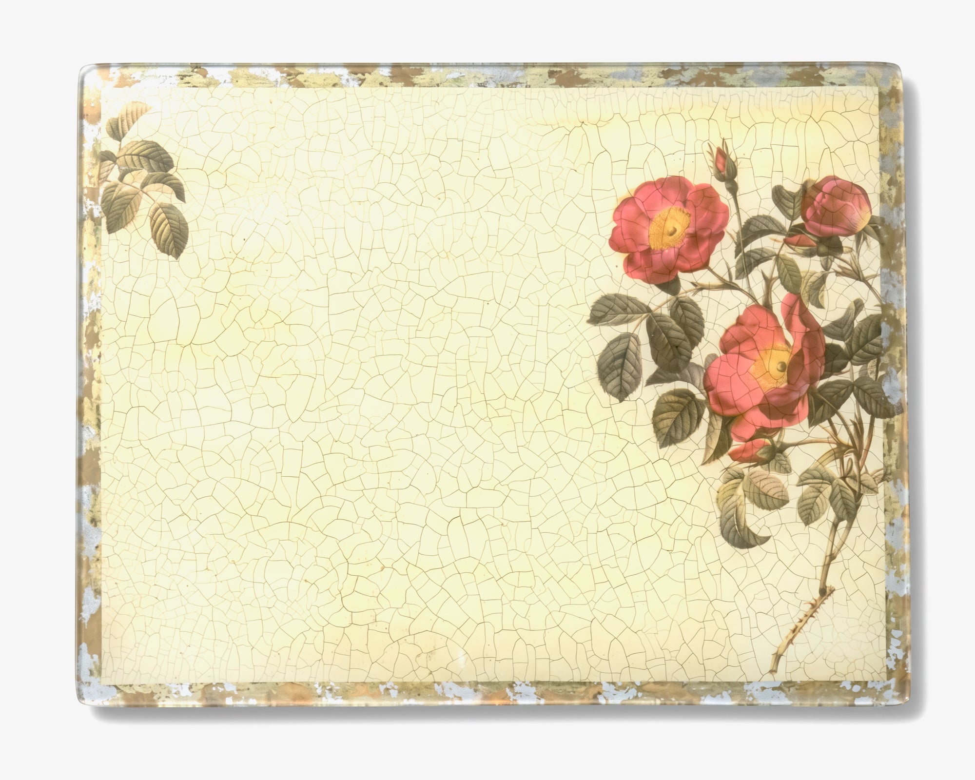 Rosarium 18" Glass Place-Setting & Presentation Board — Red Rose of Love