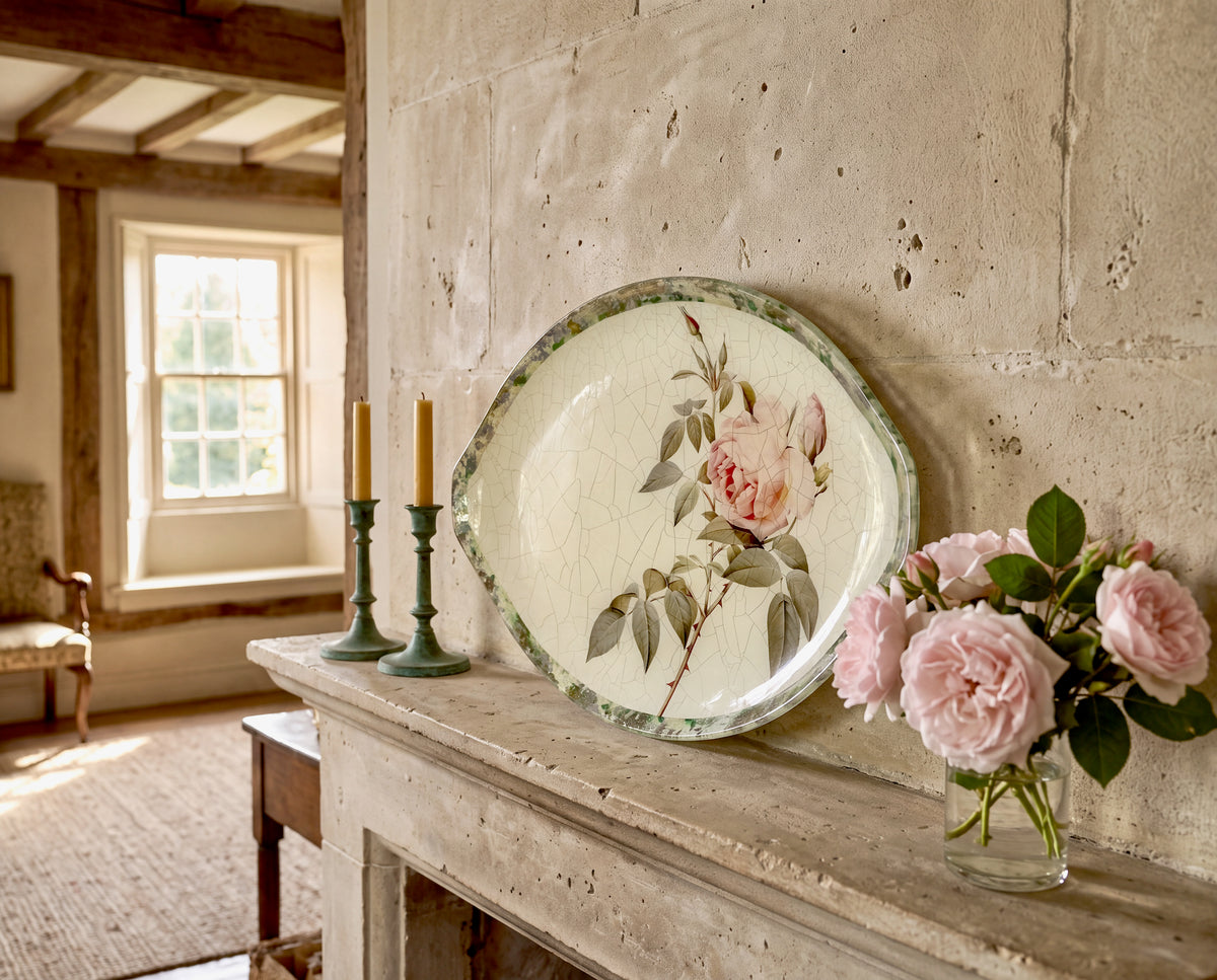 Rosarium 21" Handled Oval Platter