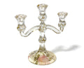 Rosarium 3-Arm Crystal Candelabra — Pink China Rose