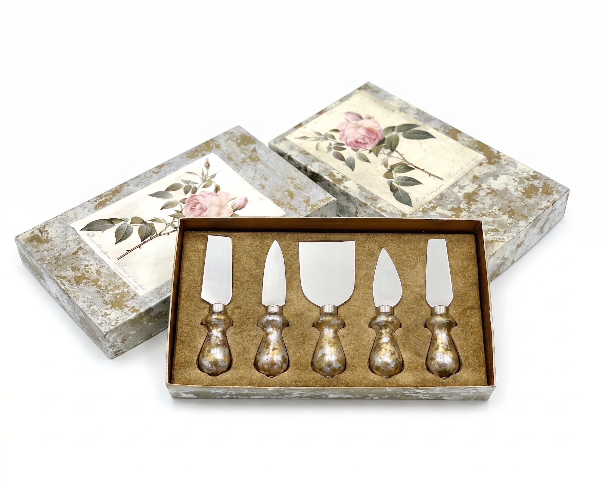 Rosarium 5-Piece Boxed Cheese Knife Set