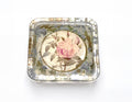 Rosarium 5" Square Wine/Champagne Bottle & Glass Coaster — Pink China Rose