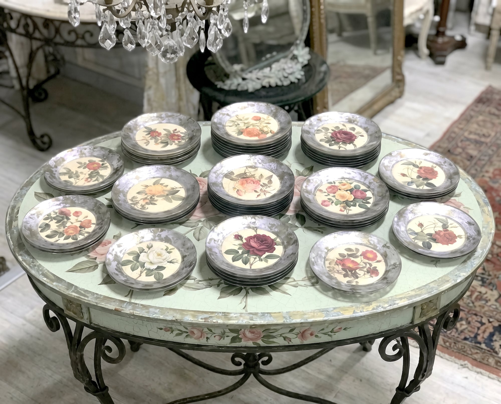 Rosarium 7” Side Plates — “A Dozen Roses” Set of 12