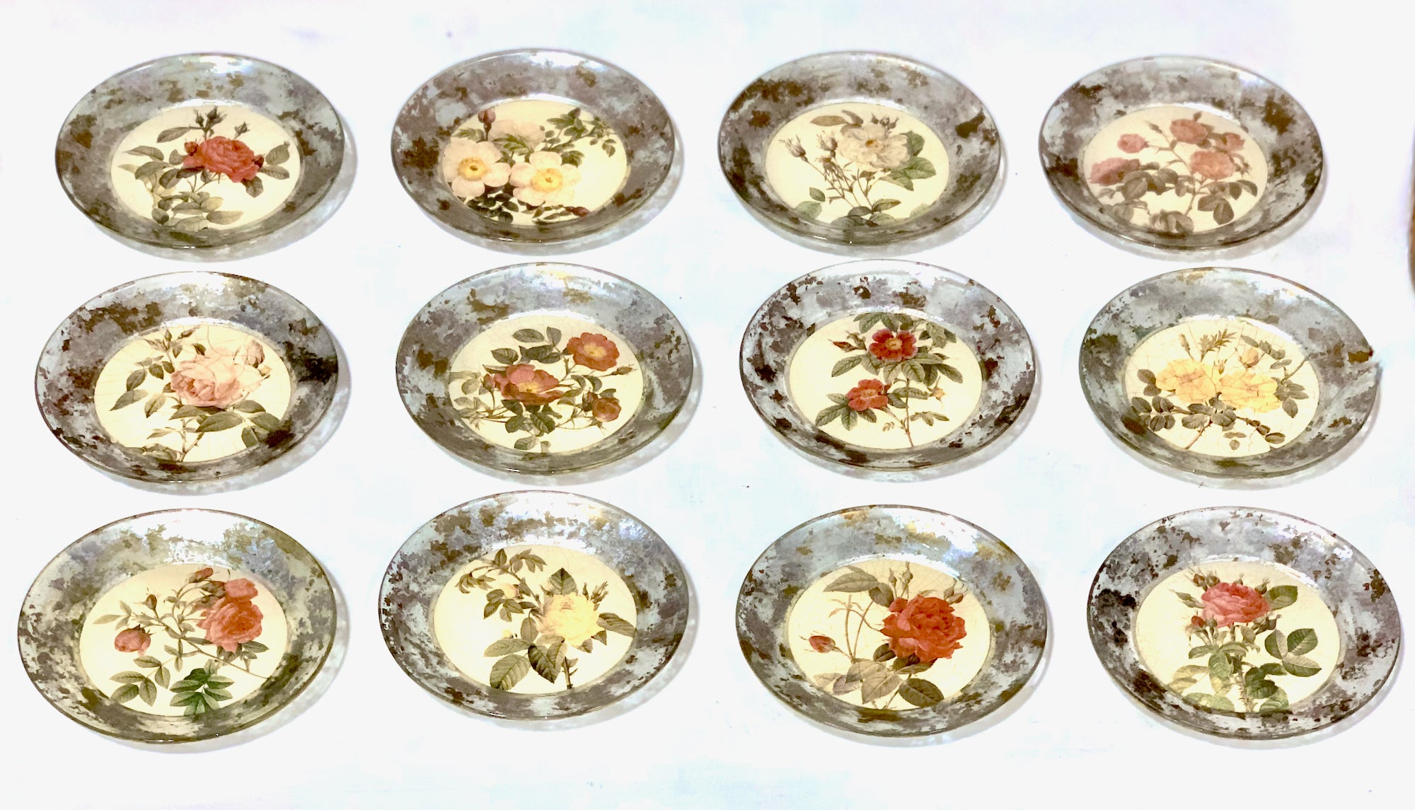 Rosarium 7” Side Plates — “A Dozen Roses” Set of 12