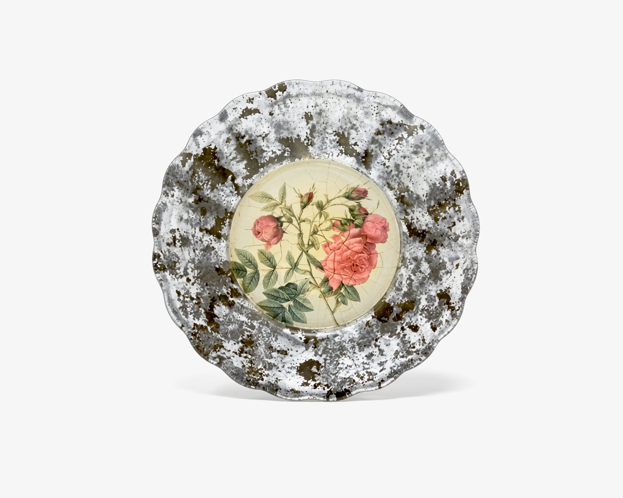 Rosarium 9" Fluted Plate — Pink Turnip Rose