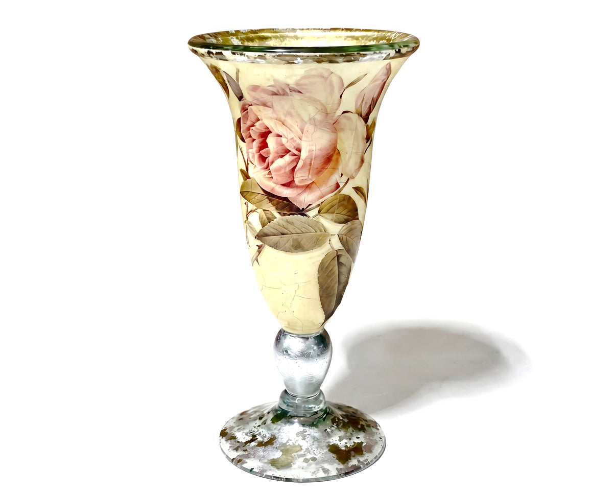 Rosarium Heavy Crystal 15" Footed Capri Vase