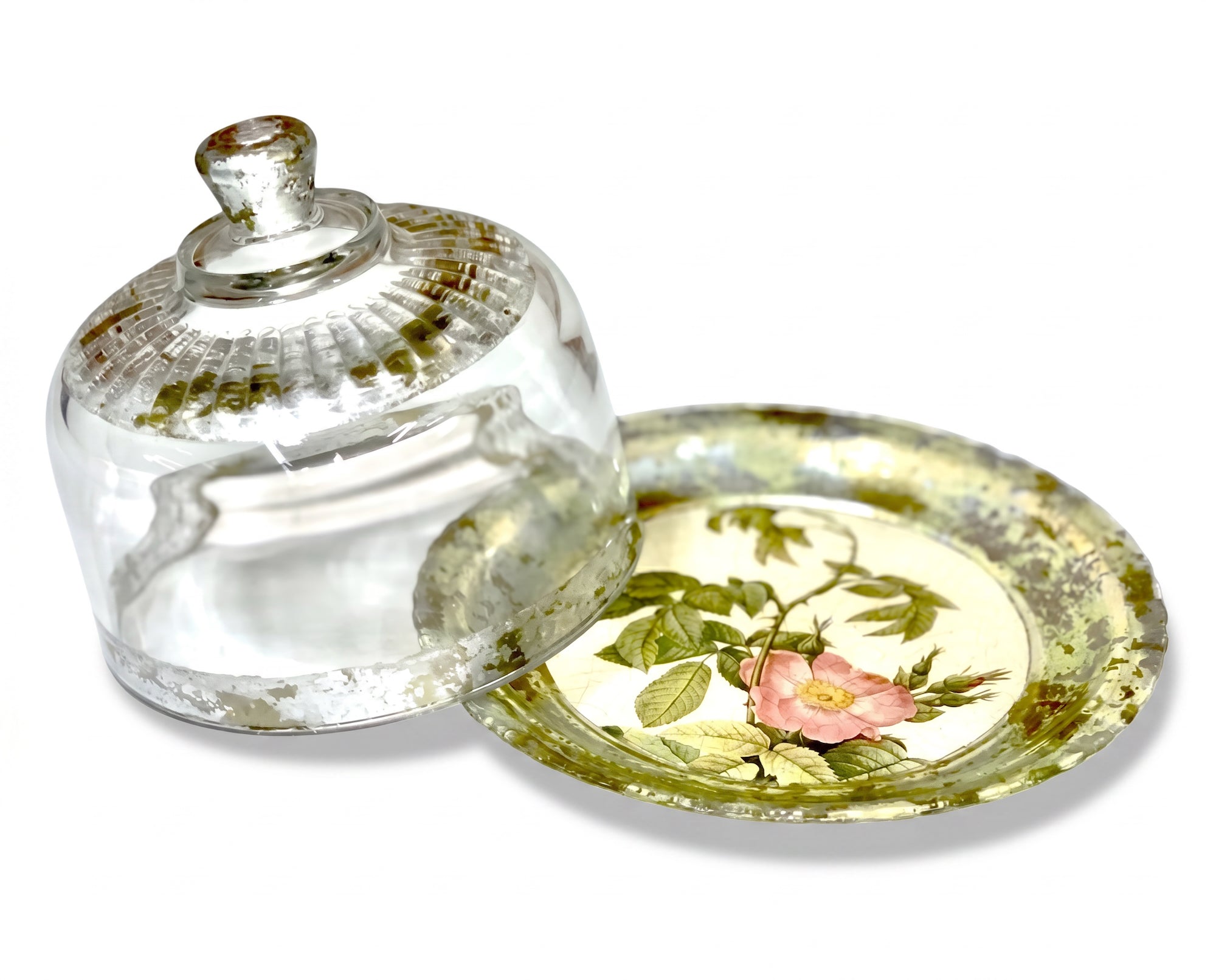 Rosarium One-of-a-Kind Rose 8" Covered Fromage Server
