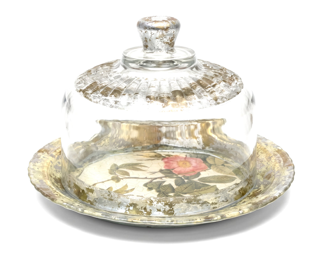 Rosarium One-of-a-Kind Rose 8" Covered Fromage Server