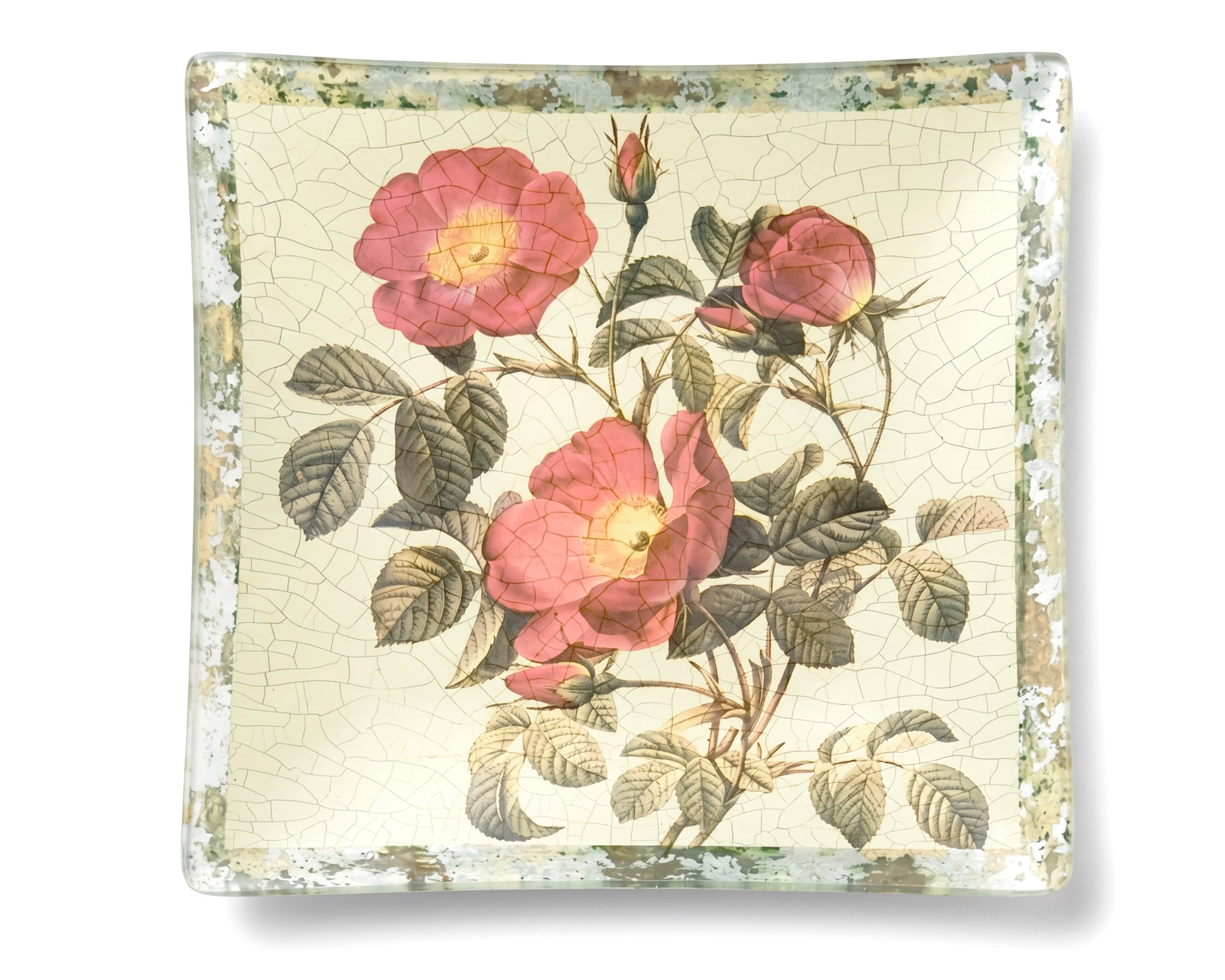 Rosarium Red Rose of Love 10” Square Platter
