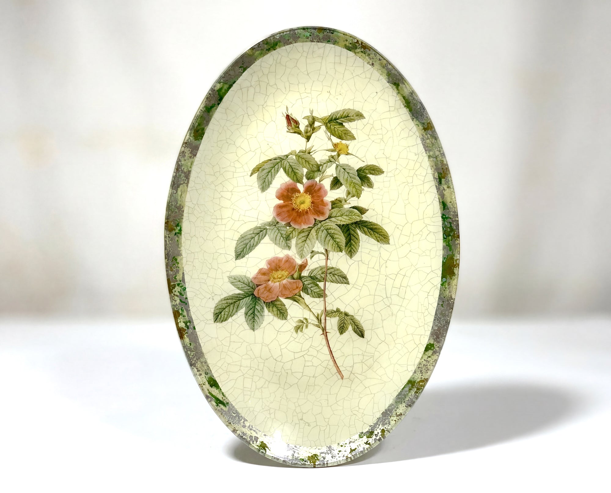 Rosarium Scarlet May Rose 20" Oval Platter