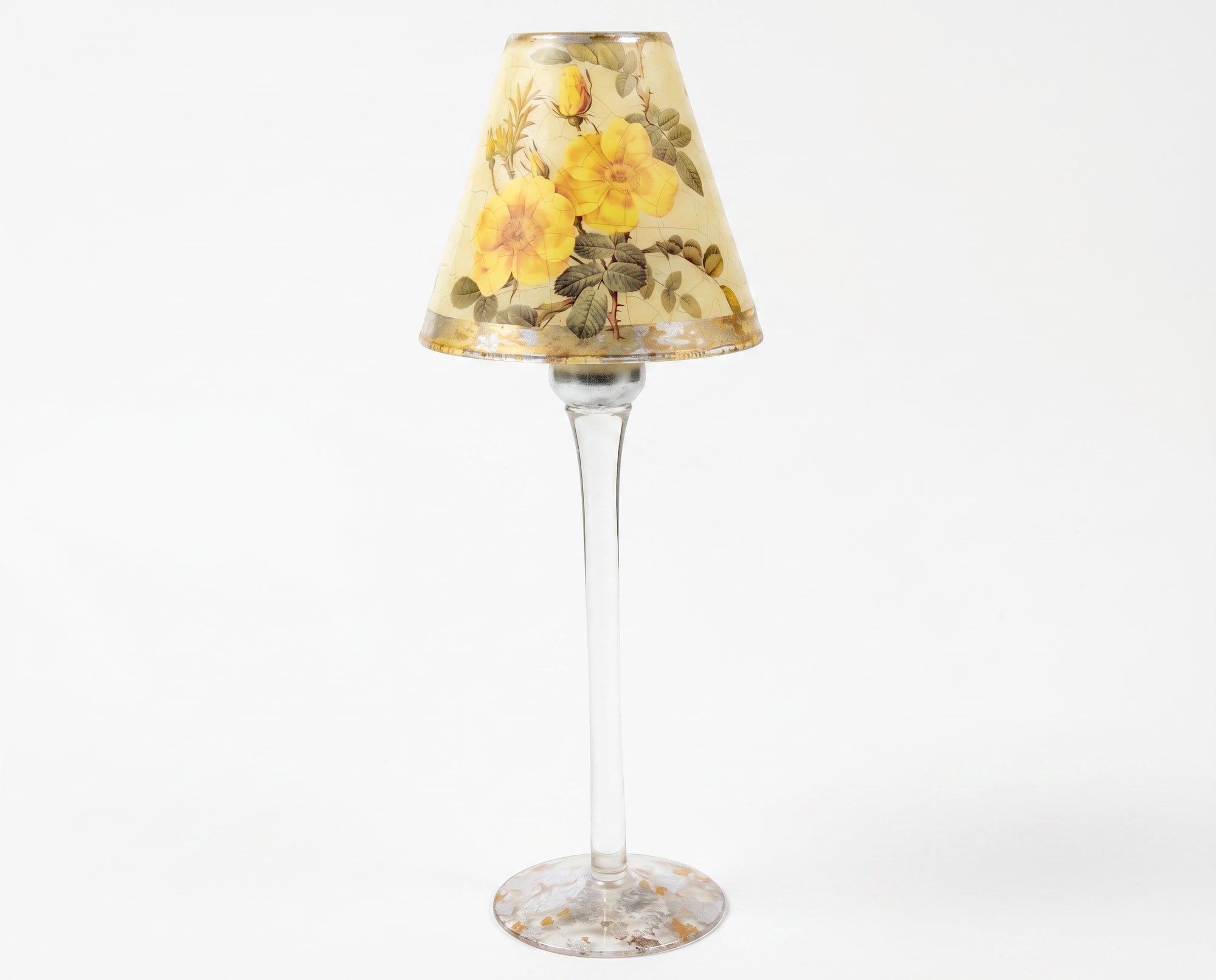 Rosarium Votive Shade &amp; Base — Yellow Wild Briar Ros