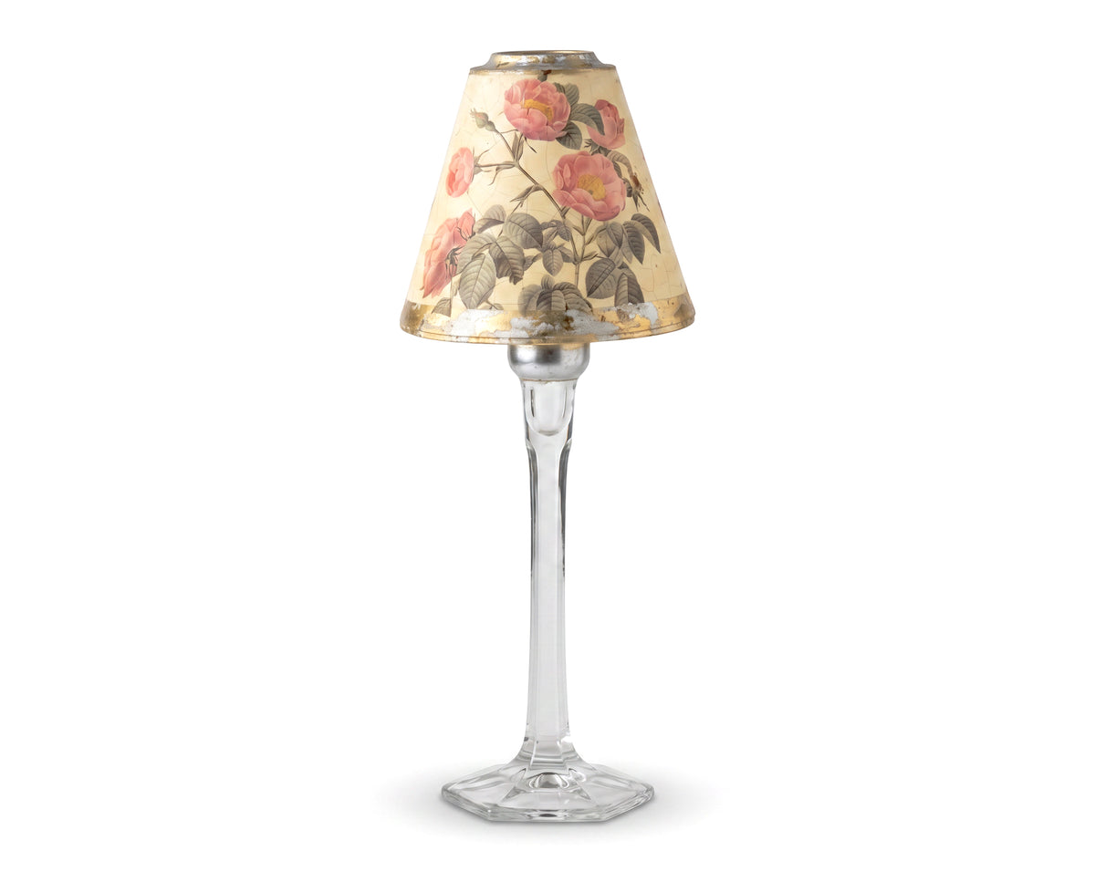 Rosarium Votive Shade & Base  —Mauve Rose
