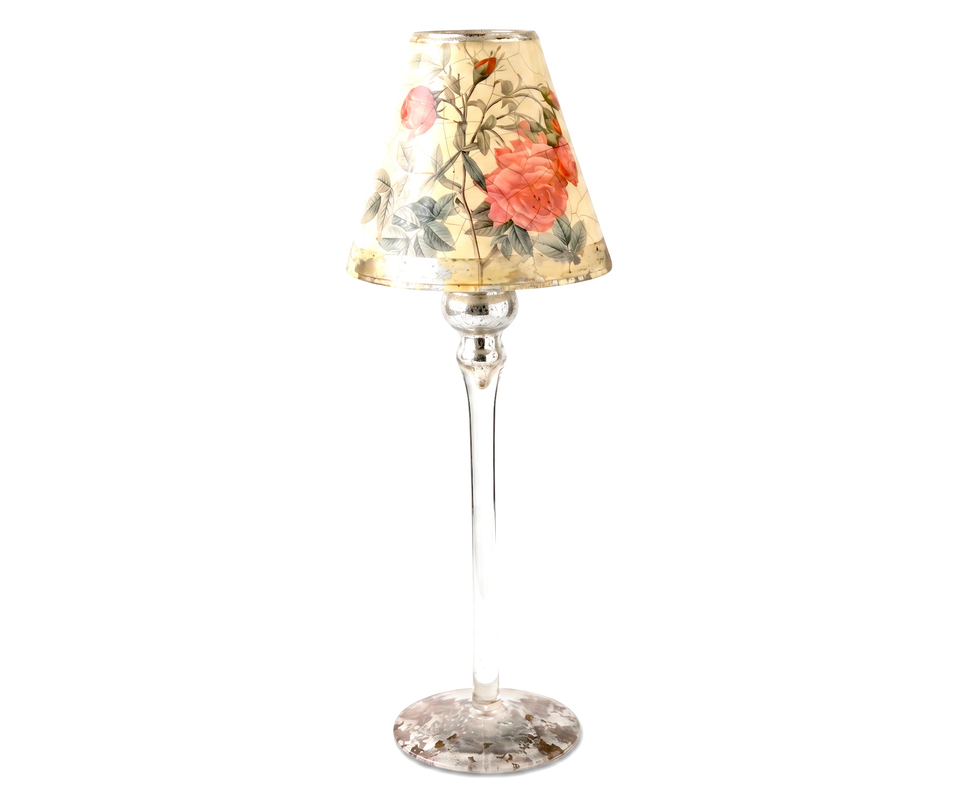 Rosarium Votive Shade & Base — Red Turnip Rose