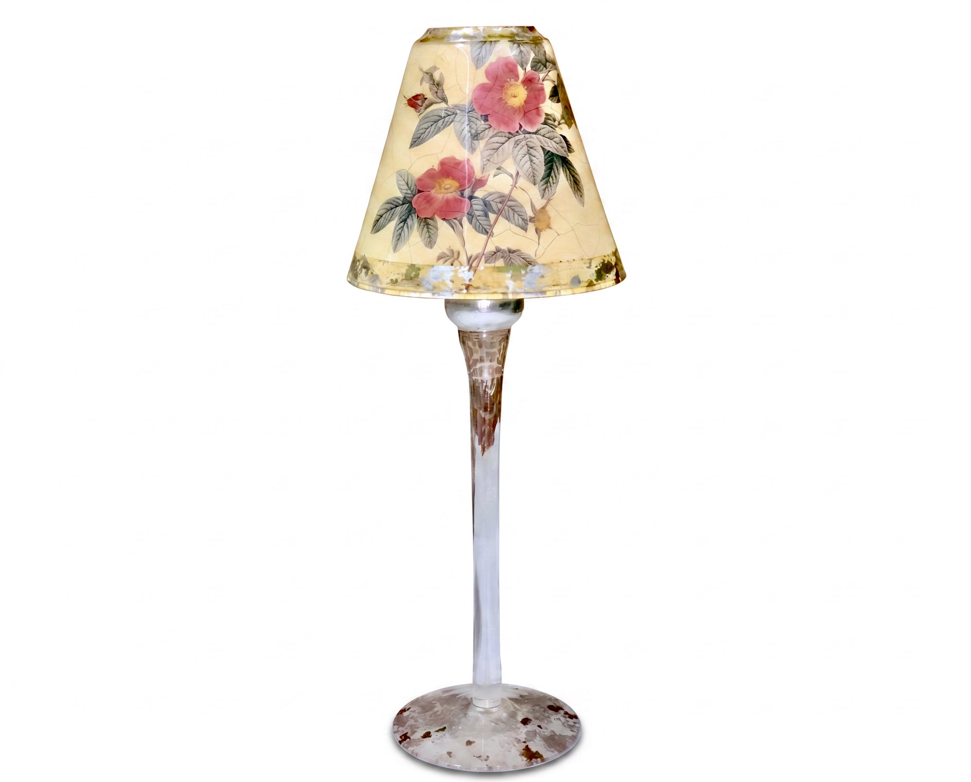 Rosarium Votive Shade & Base —Scarlet May Rose