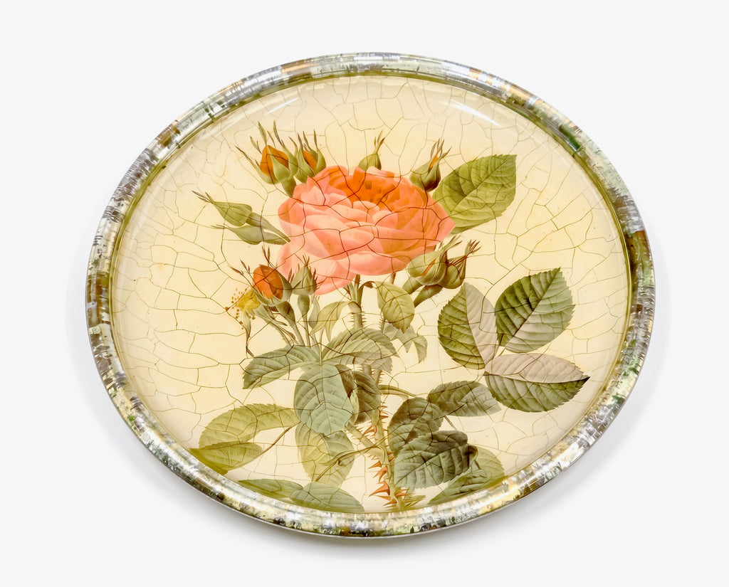 Rosarium 11" Dinner Plate — Tri-Gold™ Border — Red Rosa Thorny Bifera