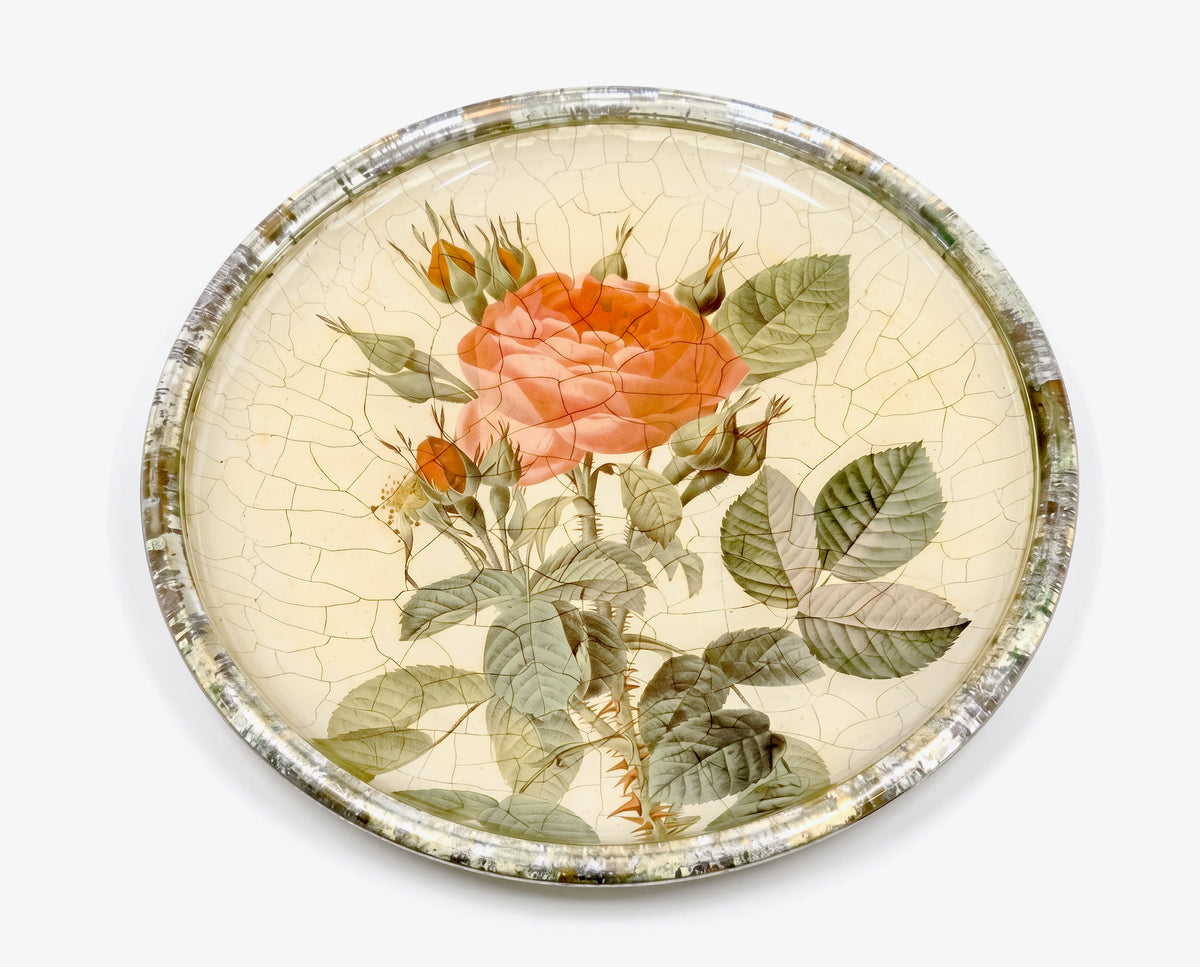 Rosarium 11" Dinner Plate — Tri-Gold™ Border — Red Rosa Thorny Bifera