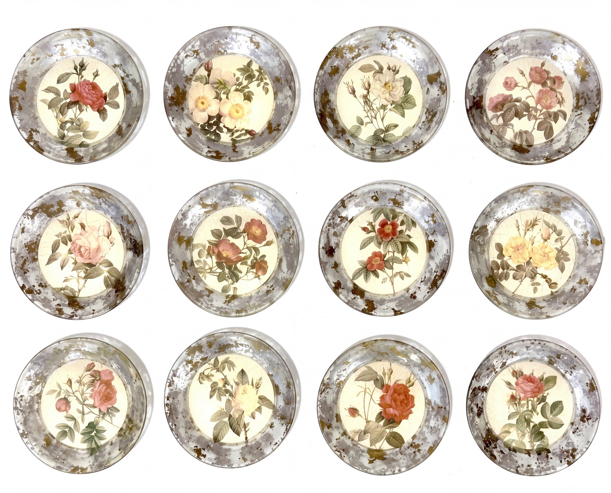 Rosarium 7” Side Plates — “A Dozen Roses” Set of 12