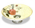 Rosarium Blood Red China Rose 12" Bun Foot Bowl