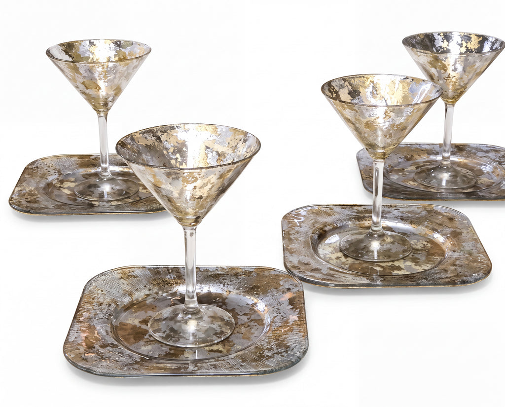 Tri-Gold 7" Martini Glass