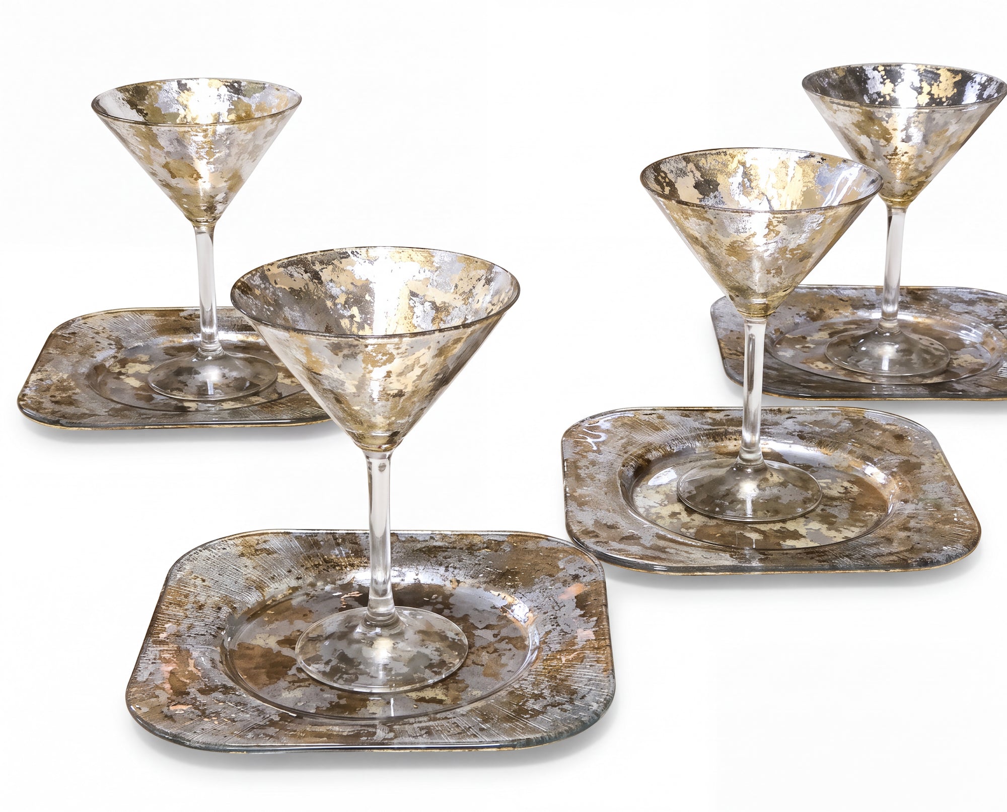 Tri-Gold 7" Martini Glass