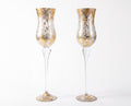 Tri-Gold Gossamer Crystal Grand Footed Lumière Vase — Pair