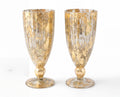 Tri-Gold Ice Cream Sundae & Root Beer Float Glasses — Pair