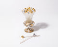 Tri-Gold Cocktail Set of 12 Gold & Silver Leaf Picks with Display Vessel