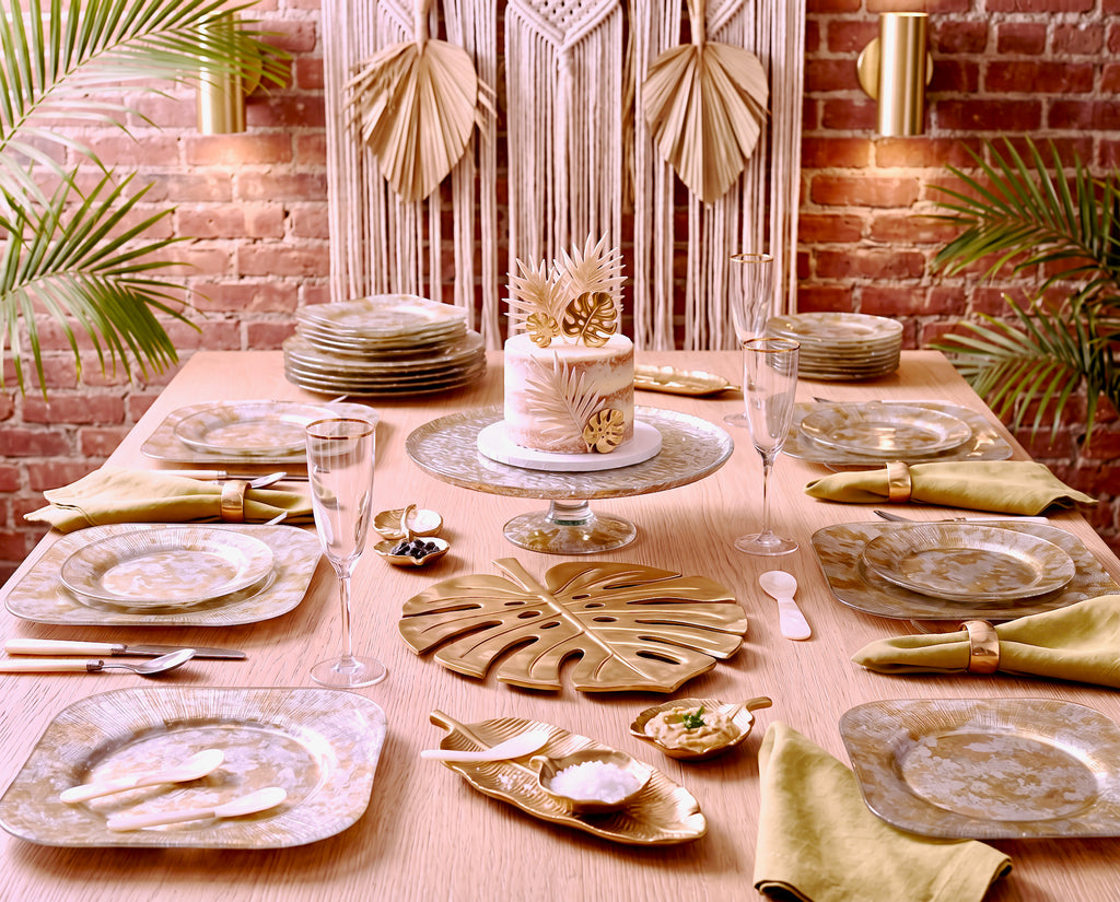 Tri-Gold Square 8"Salad Plate
